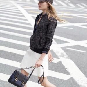 J CREW Tweed Boucle Bomber Jacket Coat Size 12 As Seen on Grey's Anatomy